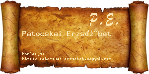 Patocskai Erzsébet névjegykártya